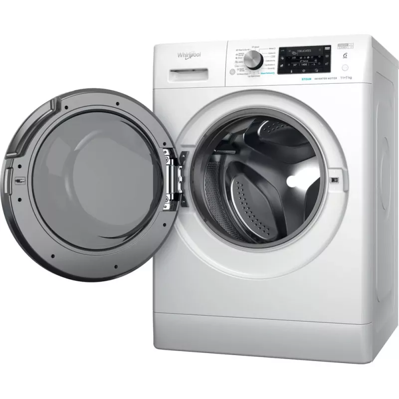 Skalbimo džiovinimo mašina Whirlpool FFWDD1176258B 7 kg, 1600 aps/min, SteamCare, inverterinis variklis, FreshCare+, 595×850×605 mm, balta