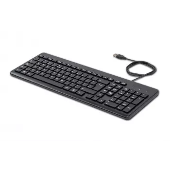 HP 150 laidinė klaviatūra, viso dydžio (100%), laidinė, USB, chiclet, QWERTY, juoda