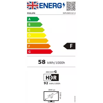 Philips 50PUS8510 127 cm (50 colių) 4K Ultra HD QLED Smart TV Wi-Fi Juoda