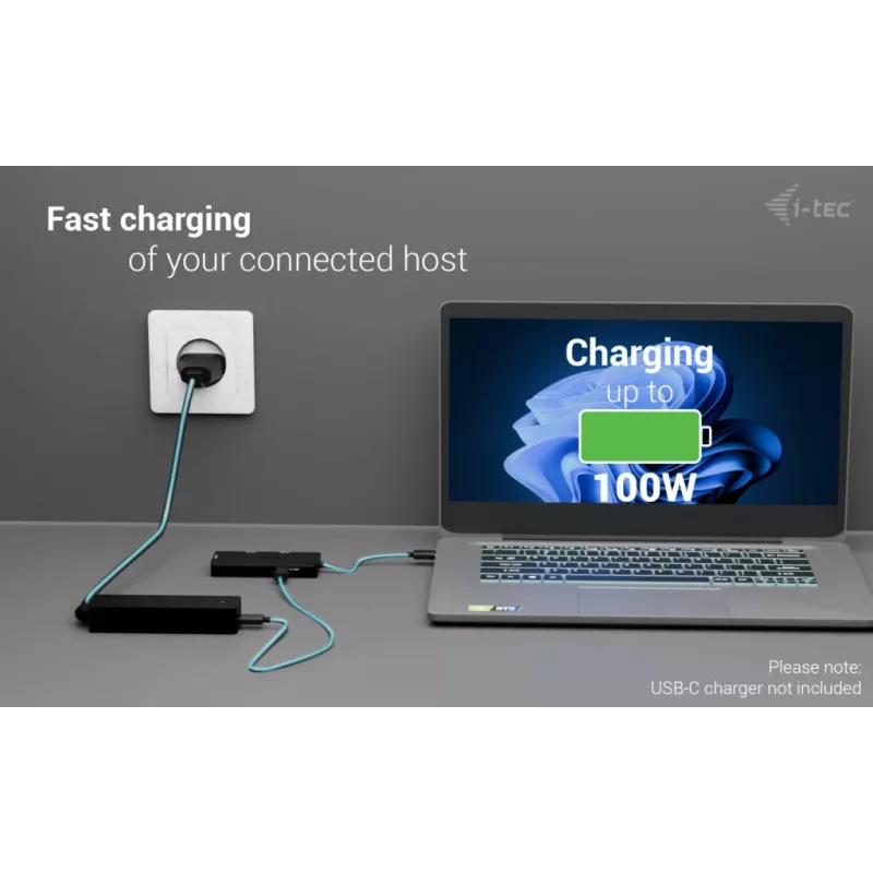 i-tec USB-C trigubas 4K HDMI vaizdo adapteris, Power Delivery 100W