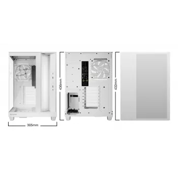 Korpusas be quiet Light Base 500 LX White Midi Tower ATX/PS2 PSU palaikymas 3x120 mm priekyje 1x120 mm gale palaiko 2.5/3.5 colių diskus 305×436×432 mm