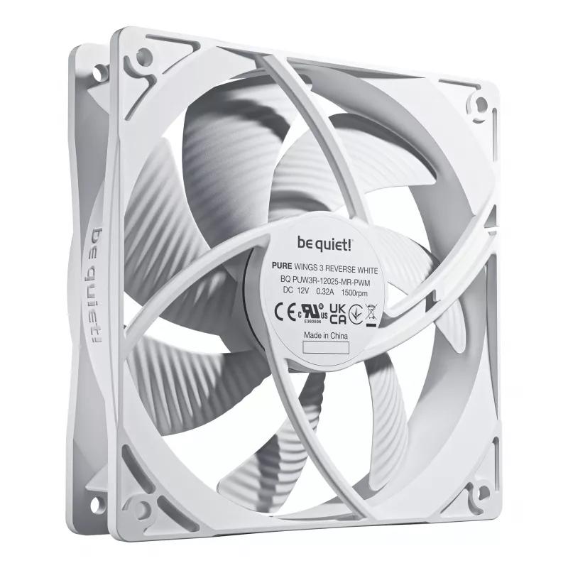 be quiet! Pure Wings 3 120mm PWM Reverse White Triple-Pack – 3 vnt. 12 cm kompiuterio korpuso ventiliatoriai