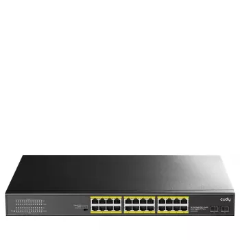 CUDY Gigabit PoE+ Switch 24 prievadų su 2 Gigabit SFP prievadais Model GS1028PS2
