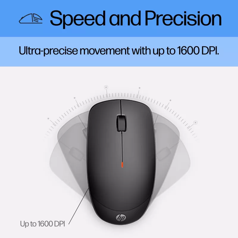 HP 230 belaidis pelės ir klaviatūros rinkinys, viso dydžio (100%), RF belaidis, membraninė, juoda, pelė įtraukta