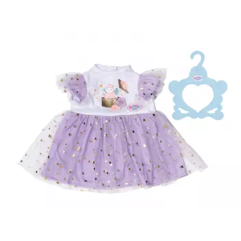 Suknelė lėlei ZAPF BABY born alyvinė tiulio tutu 43 cm, įvairiaspalvė, sulankstoma, nuo 3 m.