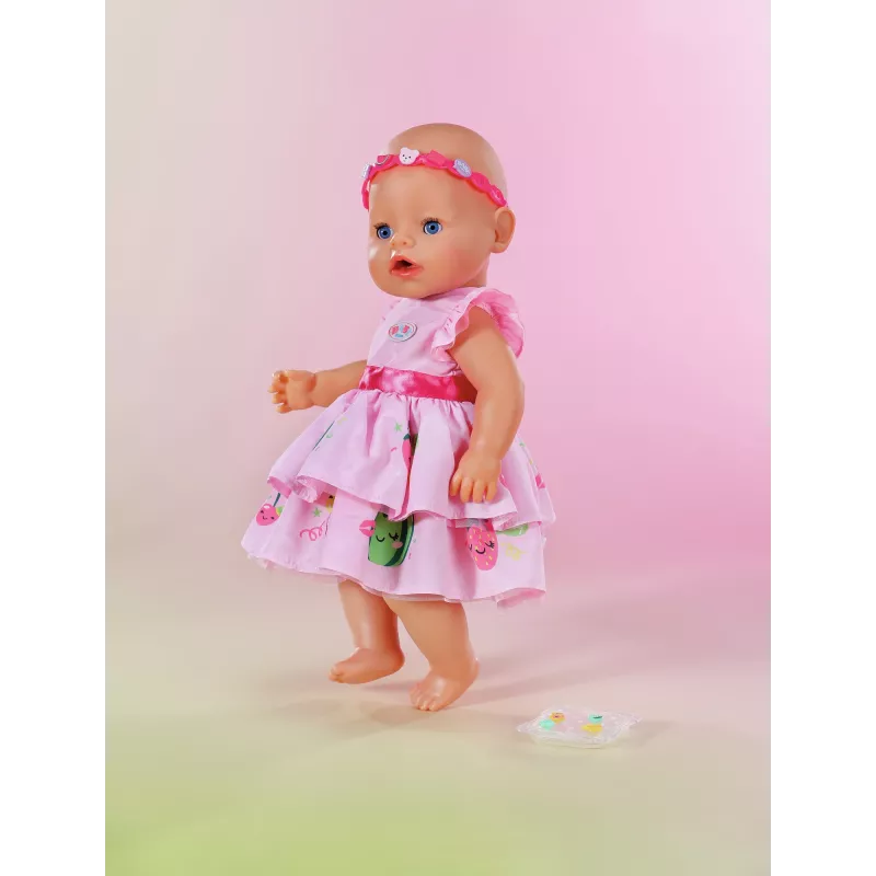 Suknelė lėlei ZAPF BABY born su segtukais 43 cm, įvairiaspalvė