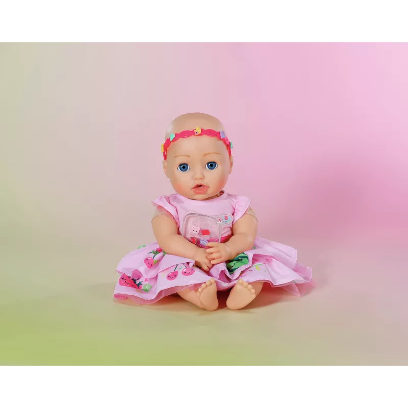 Suknelė lėlei ZAPF BABY born su segtukais 43 cm, įvairiaspalvė