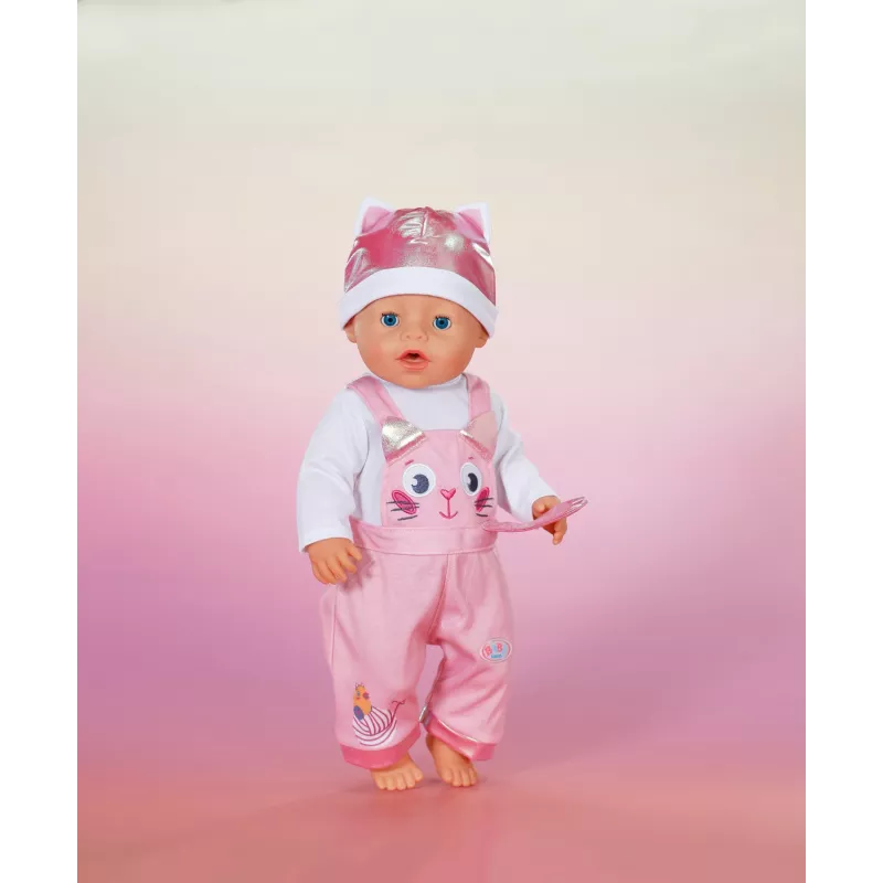 Lėlės drabužių komplektas ZAPF BABY born Bodis su kepure 43 cm lėlėms, įvairiaspalvis, sulankstomas, nuo 3 m.