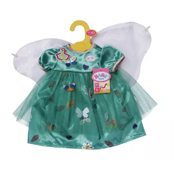 Suknelė lėlei ZAPF BABY born Fairy Dress su sparneliais 43 cm lėlėms, įvairiaspalvė, sulankstoma, nuo 3 metų