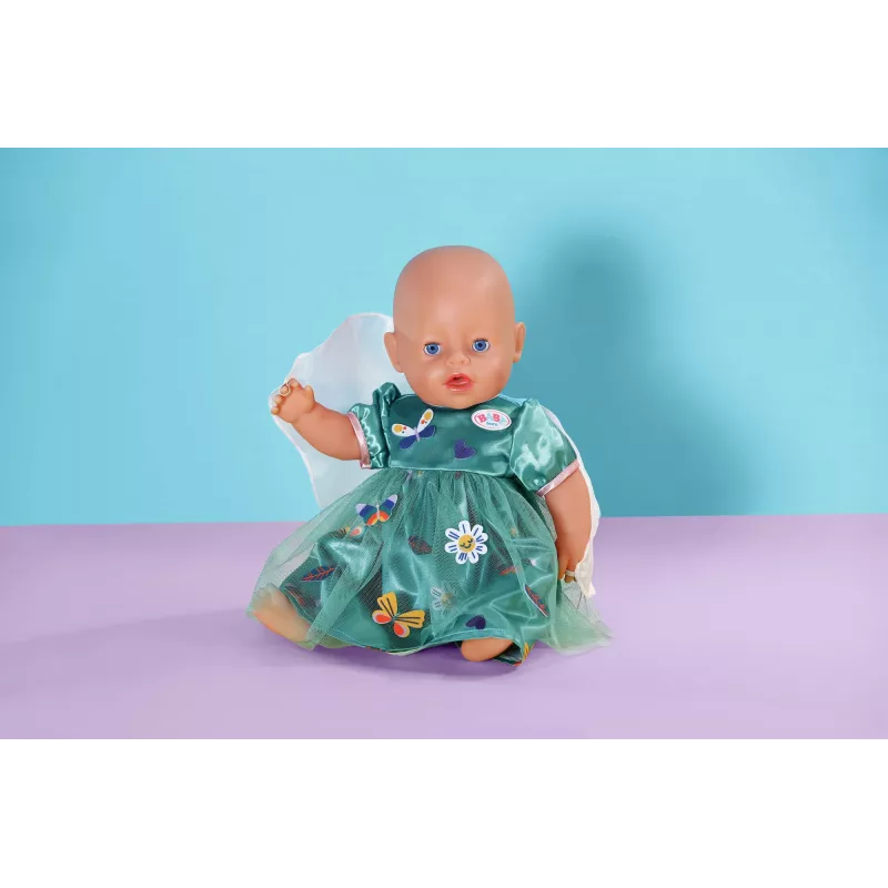 Suknelė lėlei ZAPF BABY born Fairy Dress su sparneliais 43 cm lėlėms, įvairiaspalvė, sulankstoma, nuo 3 metų