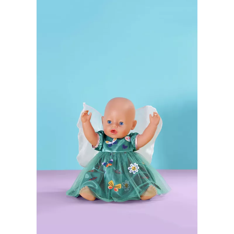 Suknelė lėlei ZAPF BABY born Fairy Dress su sparneliais 43 cm lėlėms, įvairiaspalvė, sulankstoma, nuo 3 metų