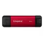 Išorinis SSD Kingston 2TB Dual USB-A/USB-C, USB 3.2 Gen 2, Skaitymas 1050 MB/s, Rašymas 950 MB/s, Juoda/Raudona