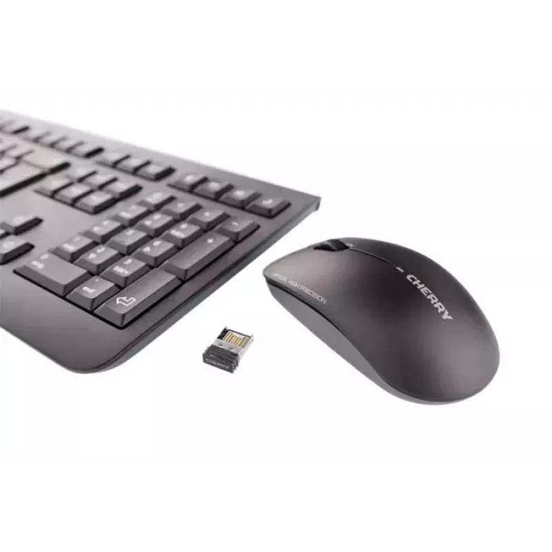 CHERRY DW 3000 belaidė klaviatūra su pele, RF, AZERTY prancūziškas, juoda