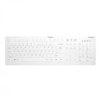 Contour Design Active Key Contour QuickClean Medicininė klaviatūra su nuimamu dangteliu Pilno dydžio Belaidis Baltas DE C8112