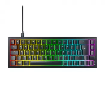 CHERRY K5V2 Kompaktiška klaviatūra žaidimams USB QWERTZ Juoda 68 klavišai RGB LED