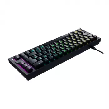 CHERRY K5V2 Kompaktiška klaviatūra žaidimams USB QWERTZ Juoda 68 klavišai RGB LED
