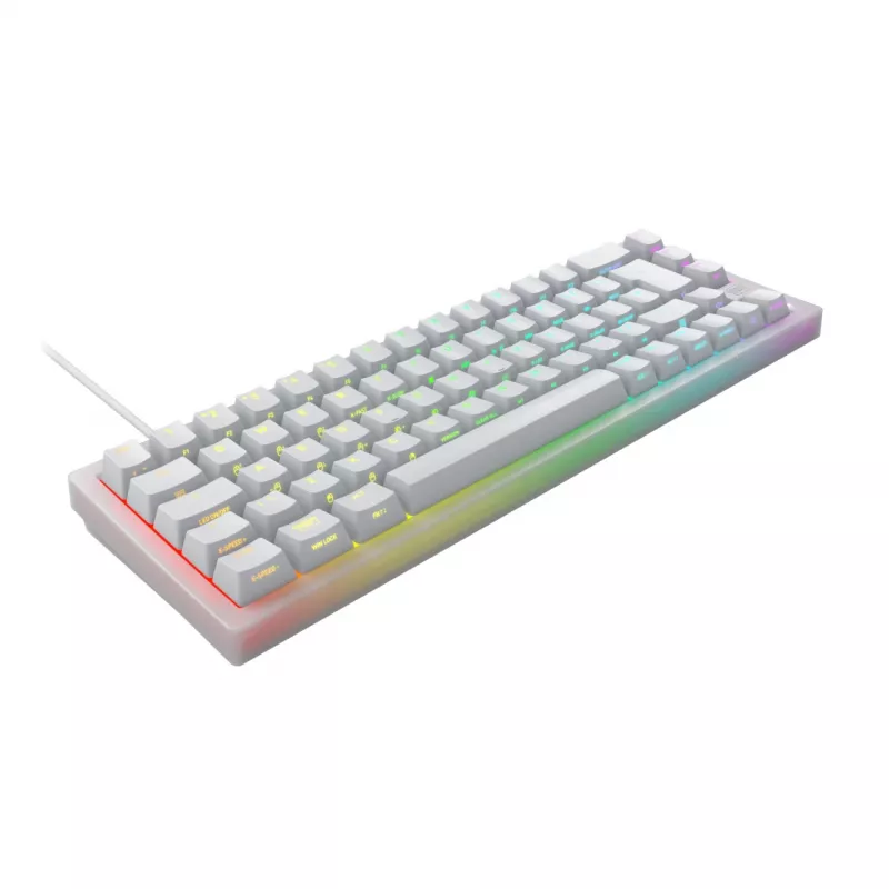 CHERRY K5V2 Kompaktiška klaviatūra Žaidimų USB QWERTZ Vokiška Balta 68 klavišų RGB LED