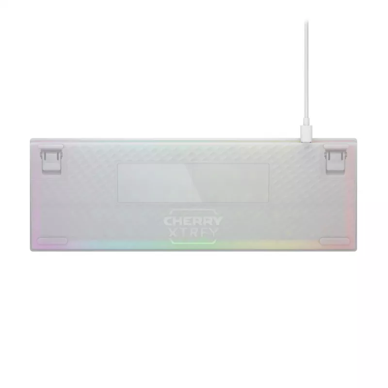 CHERRY K5V2 Kompaktiška klaviatūra Žaidimų USB QWERTZ Vokiška Balta 68 klavišų RGB LED