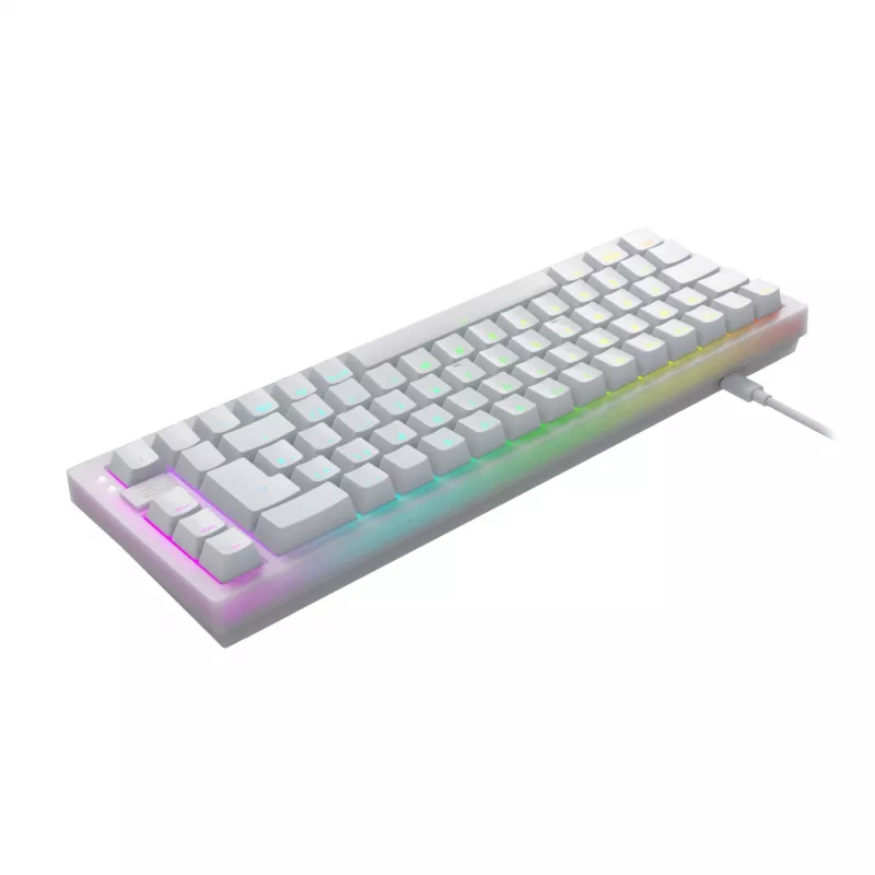 CHERRY K5V2 Kompaktiška klaviatūra Žaidimų USB QWERTZ Vokiška Balta 68 klavišų RGB LED