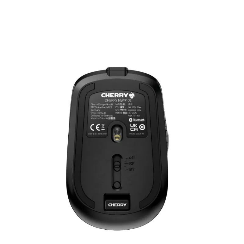 CHERRY MW 9100 pelė biuro ambidekstrinė RF Wireless + Bluetooth 2400 DPI