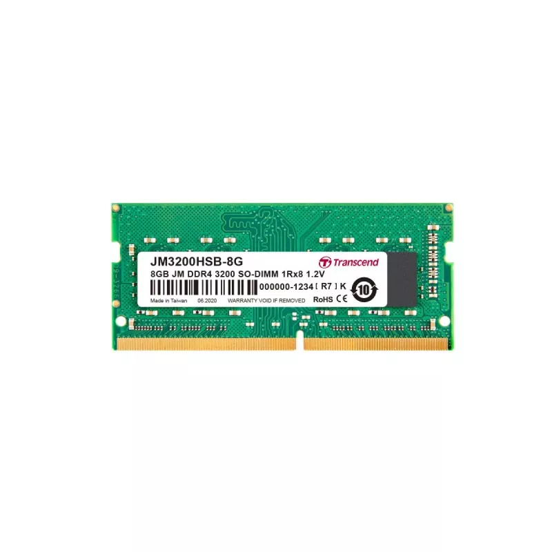 TRANSCEND 8GB JetRam DDR4 3200MHz SO-DIMM 1Rx8 1Gx8 CL22 1.2V