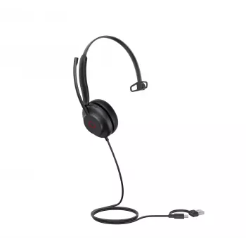 Yealink UH35 Mono belaidė ausinė USB-C/A, laidinė, 20–20000 Hz, skambučiai/muzika, 96,5 g, juoda