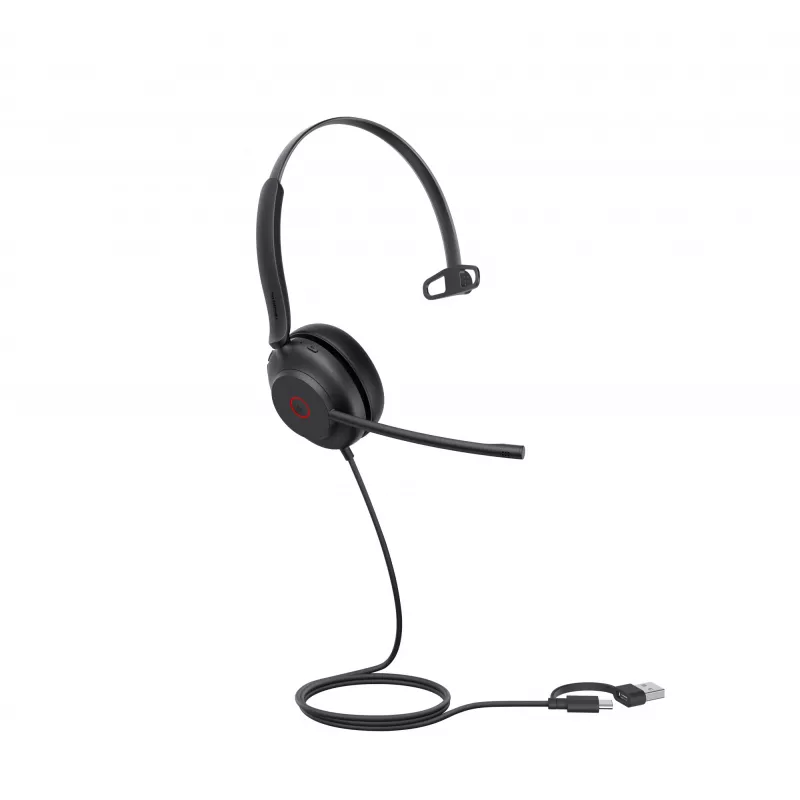 Yealink UH35 Mono belaidė ausinė USB-C/A, laidinė, 20–20000 Hz, skambučiai/muzika, 96,5 g, juoda