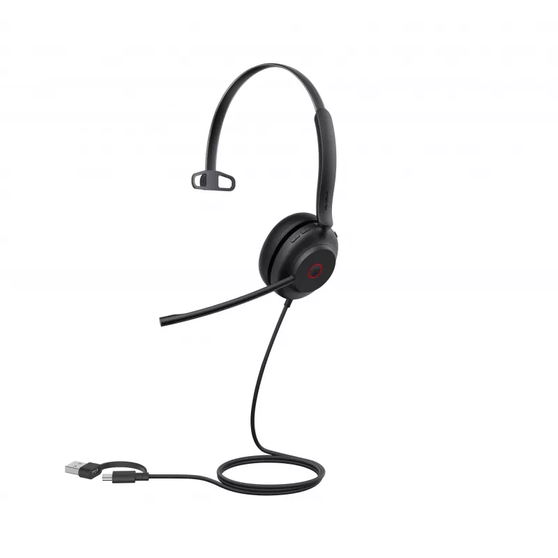 Yealink UH35 Mono belaidė ausinė USB-C/A, laidinė, 20–20000 Hz, skambučiai/muzika, 96,5 g, juoda