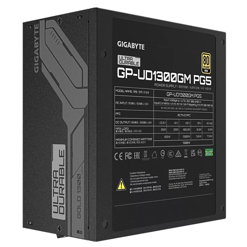 GIGABYTE UD1300GM PG5 maitinimo blokas 1300 W 20+4 pin ATX ATX juodas