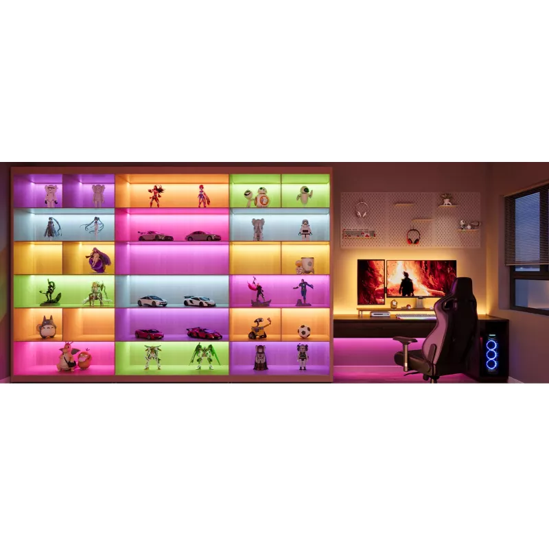 Govee Strip Light S 5 m protinga LED juosta – Wi‑Fi/Bluetooth, RGBIC, 5 000 mm, balta