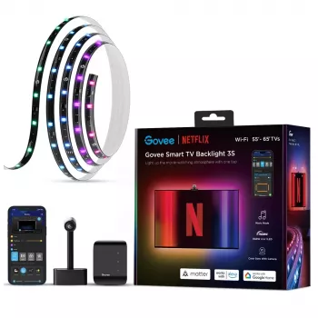 Protinga LED juosta Govee H6098 — Wi‑Fi/Bluetooth, juoda, 2 kWh/1000h, energijos klasė G
