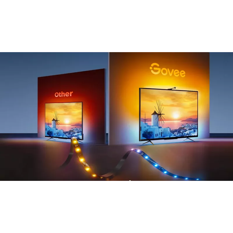 Protinga LED juosta Govee H6098 — Wi‑Fi/Bluetooth, juoda, 2 kWh/1000h, energijos klasė G