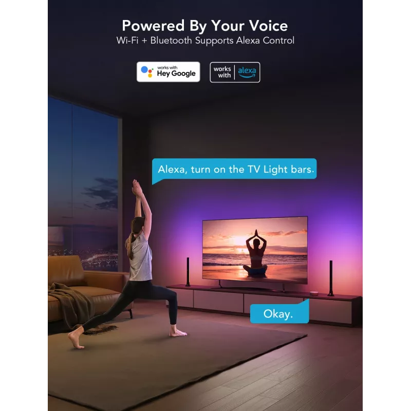 Govee H6046 TV šviesos juostos | LED apšvietimas | RGBIC, 2,4 GHz Wi-Fi, Bluetooth