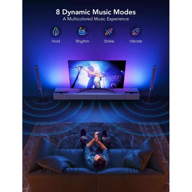 Govee H6046 TV šviesos juostos | LED apšvietimas | RGBIC, 2,4 GHz Wi-Fi, Bluetooth