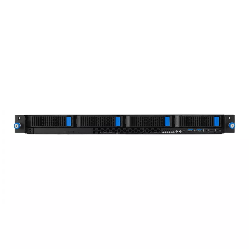 Stovo serveris ASUS RS300-E12-RS4, 1U, Intel C262, LGA1700, Xeon E-2400, 4x karštai keičiami 3,5 colio lizdai, 450W PSU, DDR5 UDIMM iki 128GB