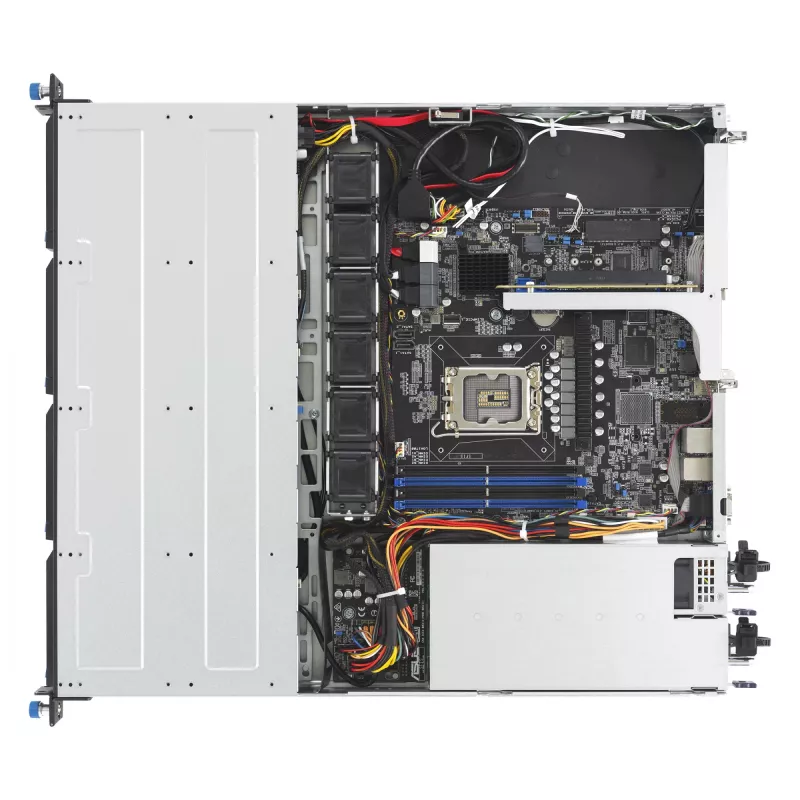 Stovo serveris ASUS RS300-E12-RS4, 1U, Intel C262, LGA1700, Xeon E-2400, 4x karštai keičiami 3,5 colio lizdai, 450W PSU, DDR5 UDIMM iki 128GB