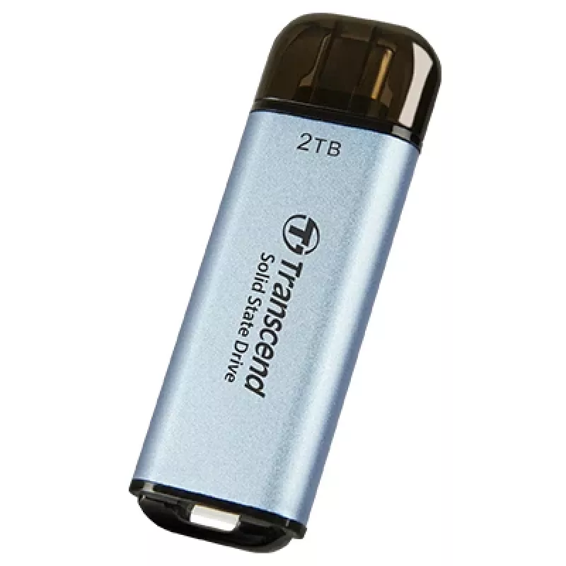 TRANSCEND ESD300C 2TB nešiojamas SSD USB Type-C 3D NAND Flash dangaus mėlynos spalvos