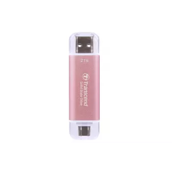 TRANSCEND ESD310p 2TB nešiojamas SSD - USB Type-A / USB Type-C - rožinė