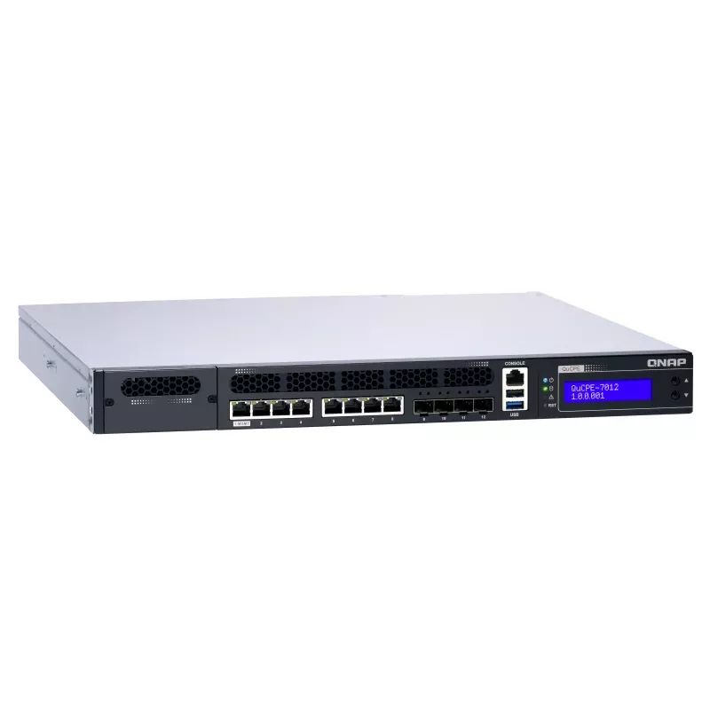 QNAP QuCPE-7012 tinklo virtualizavimo serveris su Intel Xeon D-2166NT, 32GB DDR4, 256GB RAM