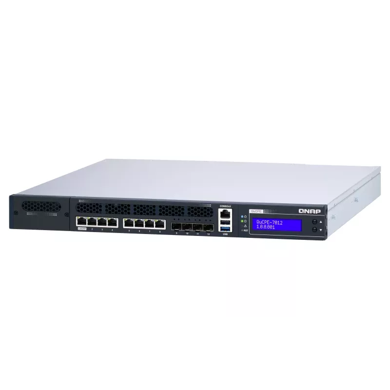 QNAP QuCPE-7012 tinklo virtualizavimo serveris su Intel Xeon D-2166NT, 32GB DDR4, 256GB RAM