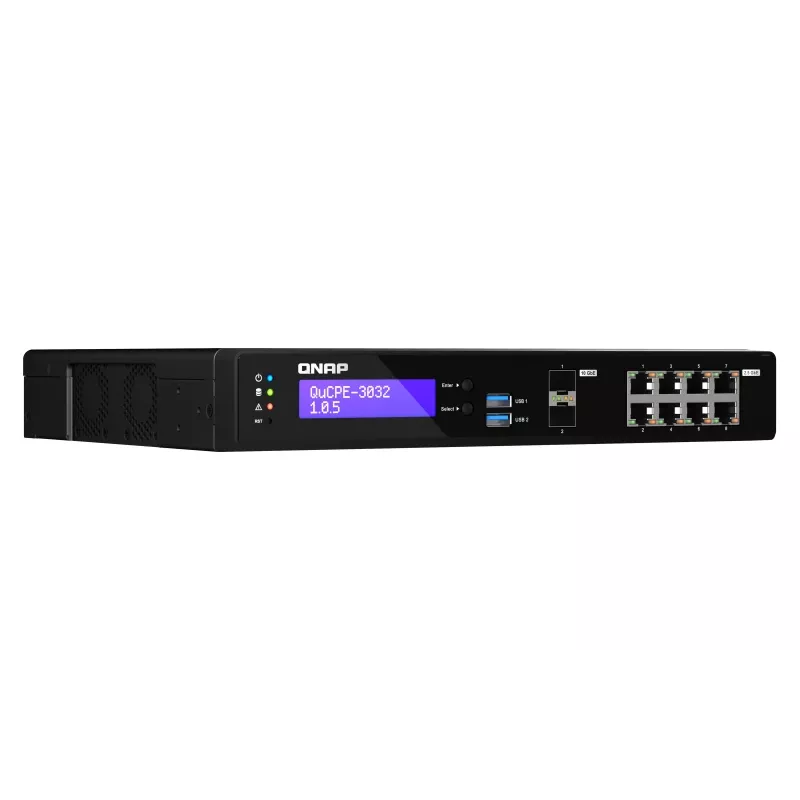 QNAP QuCPE-3032 Intel Atom C3558R 8GB DDR4 2.5GbE tinklo virtualizavimo įranga