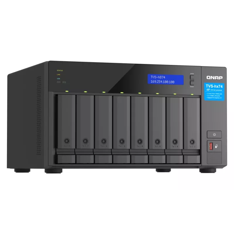 QNAP TVS-h874X NAS bokštas Intel® Core™ i9 64 GB DDR4 0 TB QuTS hero Juoda