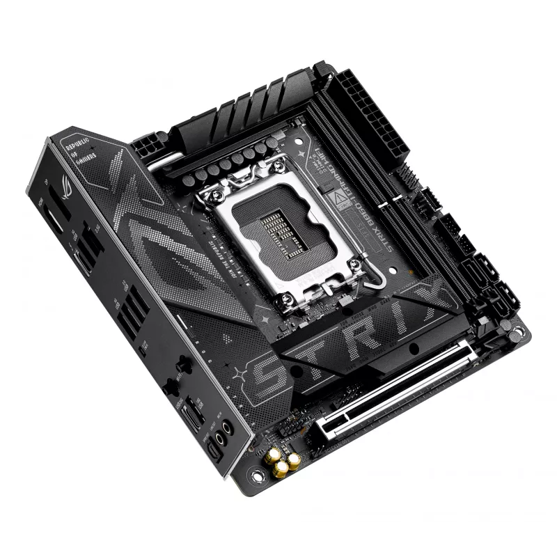 Motininė plokštė ASUS ROG STRIX B860-I GAMING WIFI — Intel B860, LGA 1851, mini ITX, 2× DDR5 DIMM (iki 128 GB), Wi‑Fi 7, 2.5Gb LAN