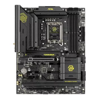 Motininė plokštė MSI MAG B860 TOMAHAWK WIFI — Intel B860, LGA 1851, ATX, DDR5, 4x DIMM, 3x M.2, Wi‑Fi 7, 5GbE