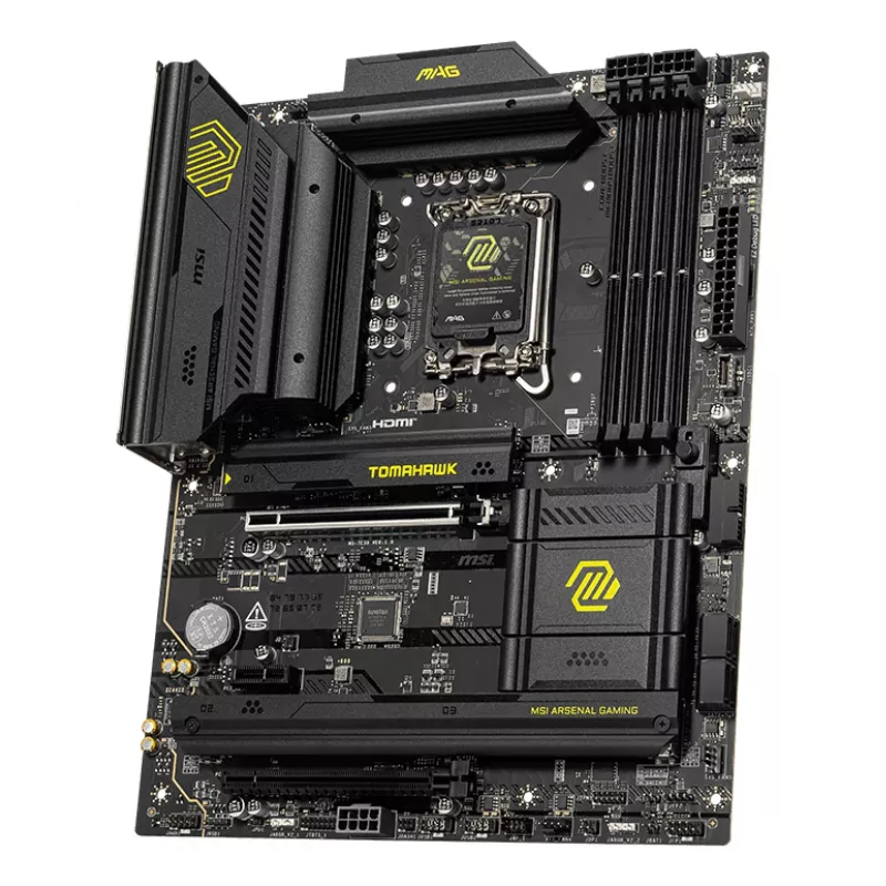 Motininė plokštė MSI MAG B860 TOMAHAWK WIFI — Intel B860, LGA 1851, ATX, DDR5, 4x DIMM, 3x M.2, Wi‑Fi 7, 5GbE