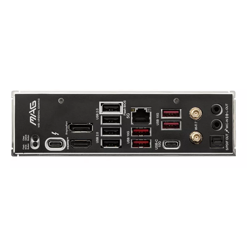 Motininė plokštė MSI MAG B860 TOMAHAWK WIFI — Intel B860, LGA 1851, ATX, DDR5, 4x DIMM, 3x M.2, Wi‑Fi 7, 5GbE