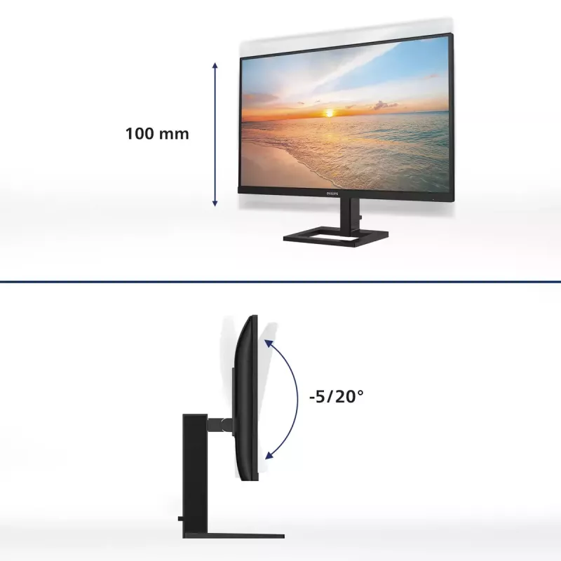 Philips 1000 serijos 27E1N1900AE/00 68,6 cm (27 colių) 4K Ultra HD LCD monitorius, juodas