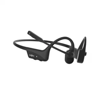 Ausinės Shokz OpenComm2 UC 2025 – belaidės kaulinio laidumo ausinės su kabliuku, 16 h pokalbio laiko, USB Type-A/Type-C, ANC, 29 m diapazonas, juodos