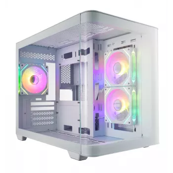 FSP S380-WA korpusas Mini Tower mITX, mATX baltas ARGB