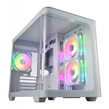 FSP S380-WA korpusas Mini Tower mITX, mATX baltas ARGB